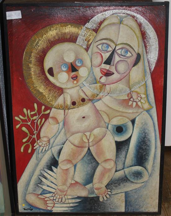 Oil on canvas - Thorix - mother & child